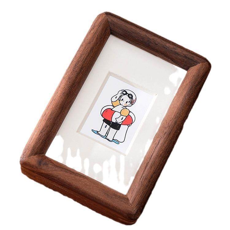 实木黑胡桃榫卯相框寸洗照片做成摆件儿童证件照4寸创意迷你摆台,家居饰品,DIY亲子装饰画,淘宝优惠券,粉丝福利购,淘宝优惠卷