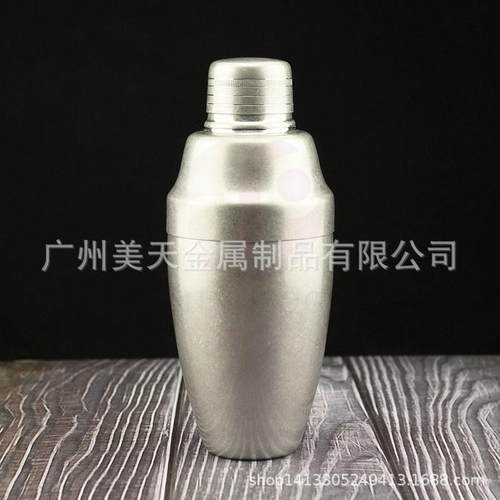 04不锈钢美式调酒器醒酒器三段式摇酒壶蚀刻刻花调酒器酒吧用品