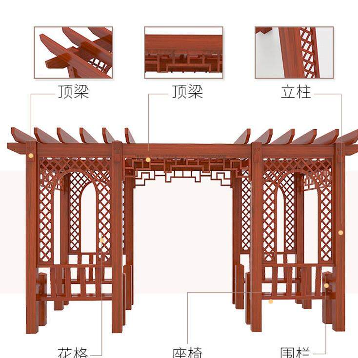 厂家直供铝合金葡萄架别墅庭院廊架凉亭户外仿木景观铝艺长廊