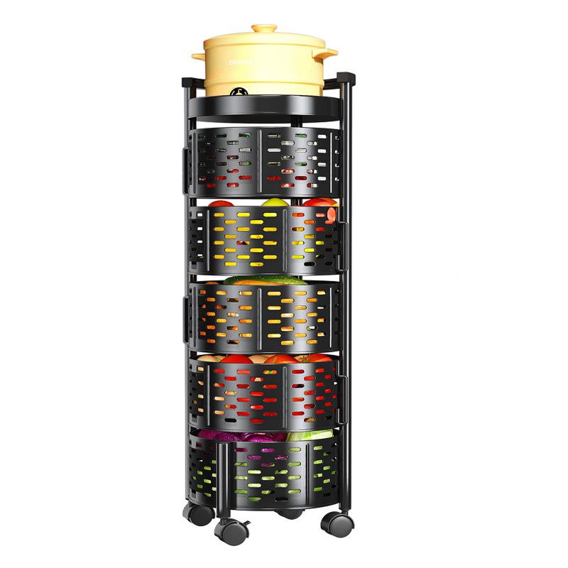 厨房旋转式置物落纳地多层菜篮子家用36架XZL-6815能0度多功放果