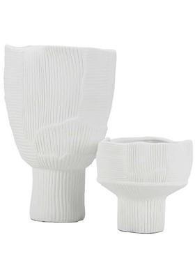 现代简约高脚大口花瓶花器家居客厅玄关软装样品装饰品盆景高颜