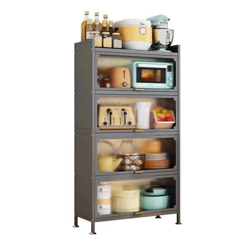厨房置物架落地多层防尘收纳柜子家用多功能碗柜餐边柜橱柜储物柜,收纳整理,书桌收纳置物架,淘宝优惠券,粉丝福利购,淘宝优惠卷