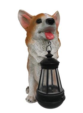 太阳能户外庭院仿真动物灯摆件可爱小狗花园别墅室外草坪布置装饰