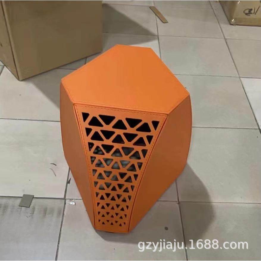 设计师网红小矮凳现代简约镂空换鞋小凳子欧式创意马鞍凳轻奢皮凳