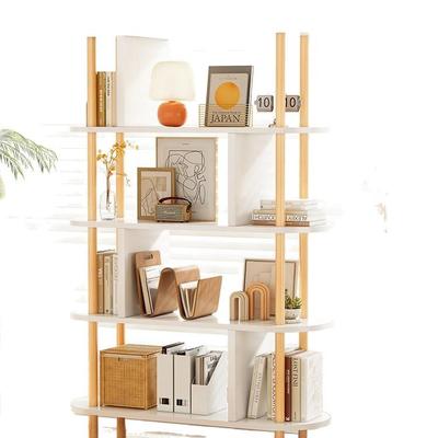 书架落地置物架客厅多层收纳储物架货架简易展示架实木腿家用书柜