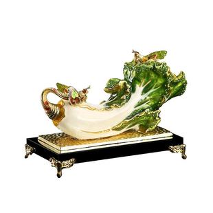 百财家居装 饰品办公室客厅酒柜摆件白菜玉如意开业乔迁礼品