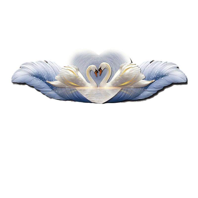 天鹅卧室装饰画高级感主卧房间床头挂画轻奢羽毛客厅背景装饰画