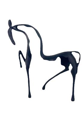 欧式样板房间新中式摆件金属铸造人物黑古铜色雕塑软装饰品后现代