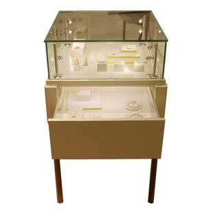 轻奢珠宝展示柜弧形实木玻璃组合首饰货柜整店设计古玩名表展柜台