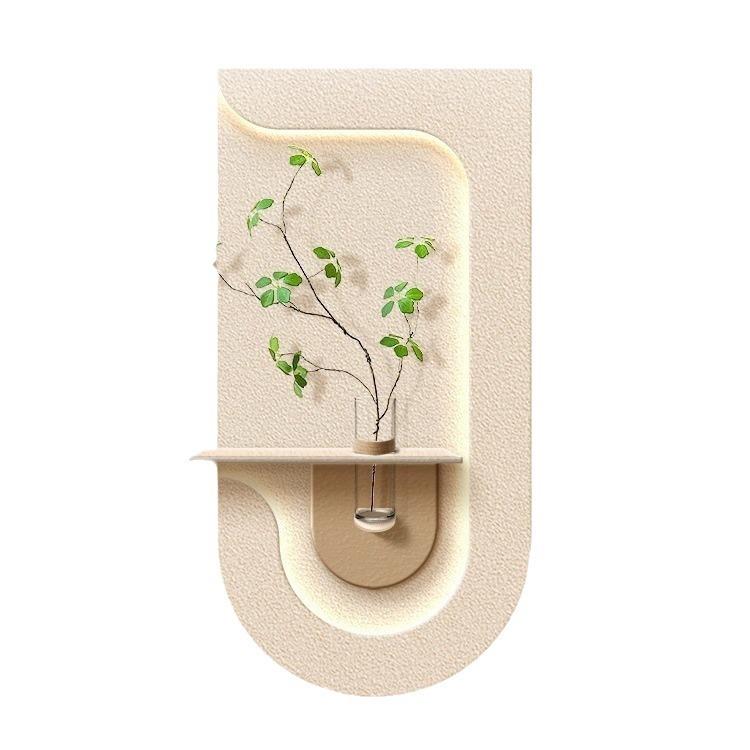 水培绿植壁画奶油玄关装饰画砂岩立体入户走廊尽头挂画客厅墙面