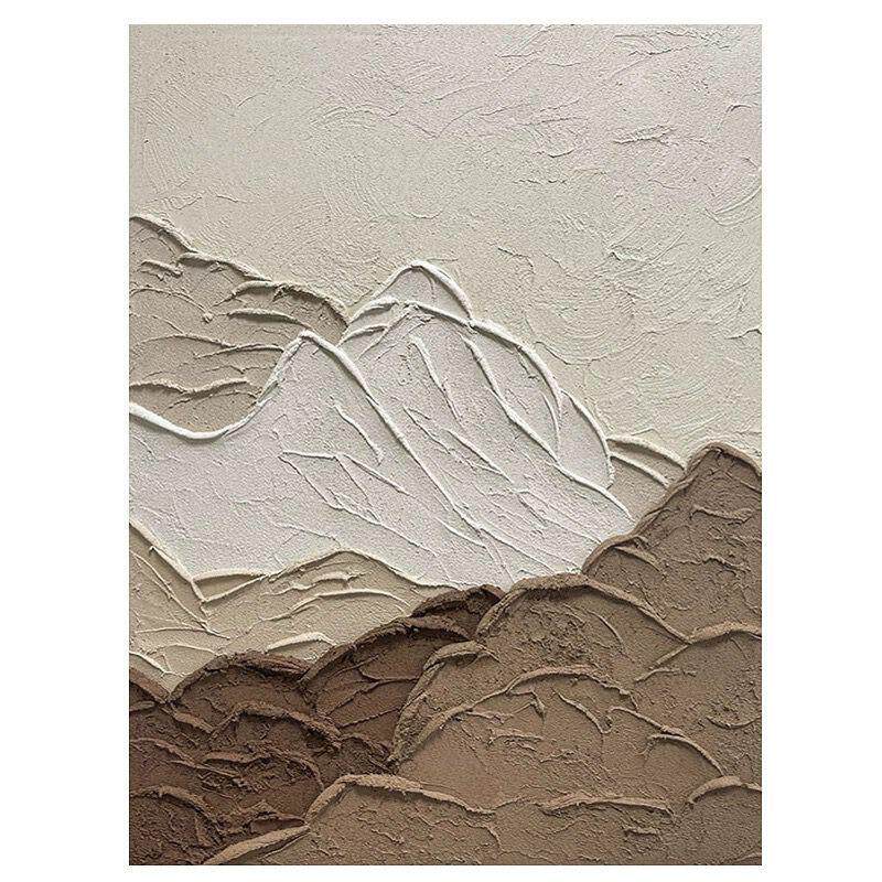 纯手绘油画侘寂风厚肌理立体客厅装饰画抽象背有靠山玄关入户壁画
