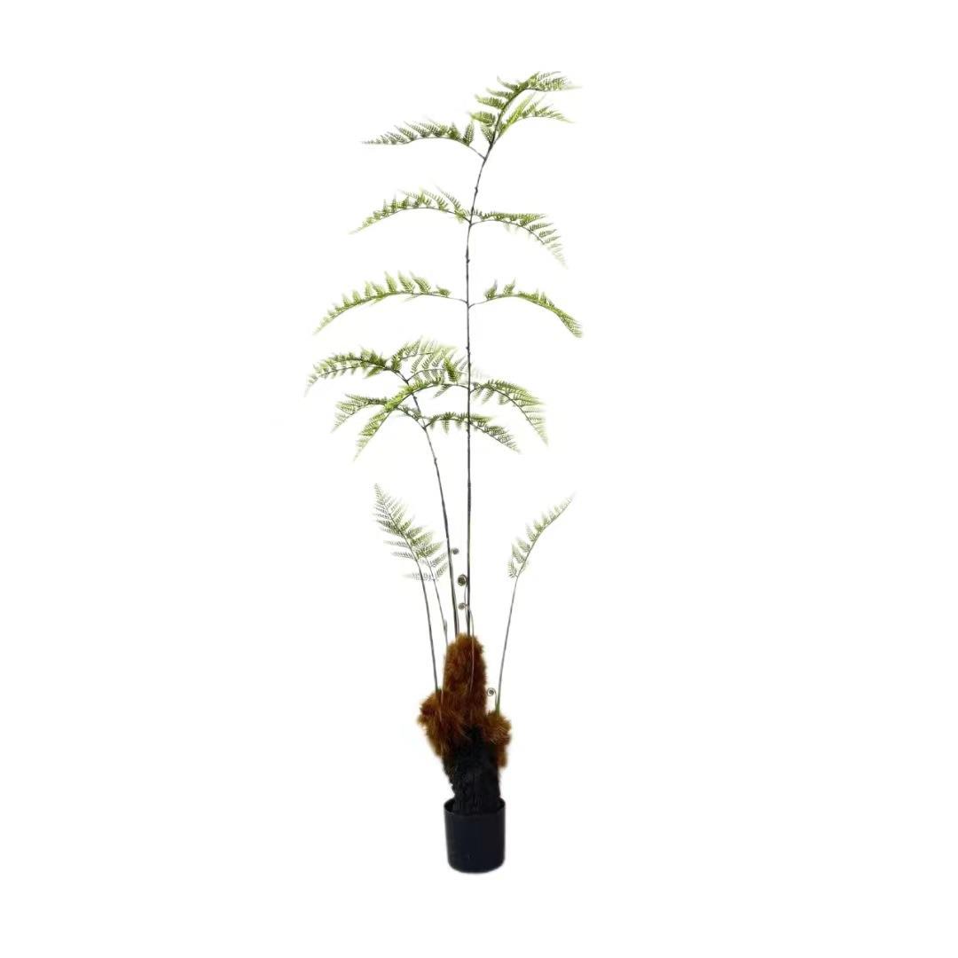 仿真蕨草树盆栽自然系金丝猴禅意猴头蕨绿植物装饰庭院景观摆