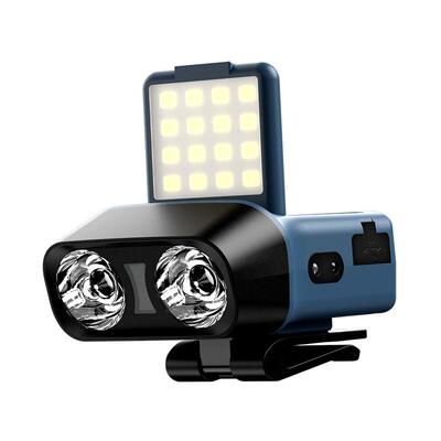 户外帽夹灯OFH感应夜便钓灯钓鱼头灯充电轻防头戴式水亮高红光应