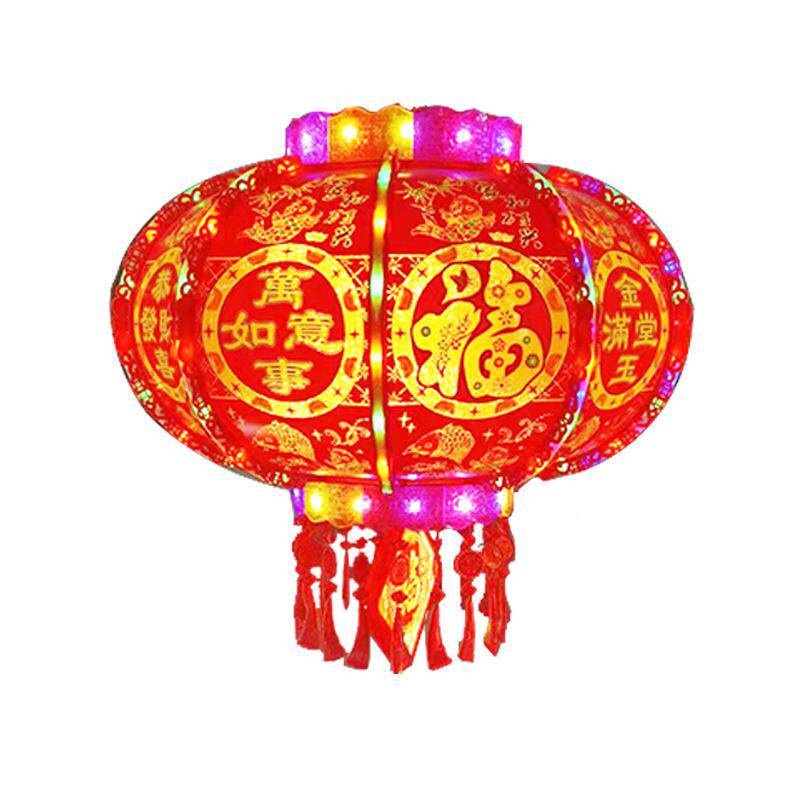 动旋转灯DJW笼笼灯吊电灯新七彩led走马灯年春节装饰阳台大红灯喜