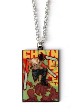 动漫链锯人电次变身拉环项链卡通电锯恶魔合金饰品百搭服装配饰