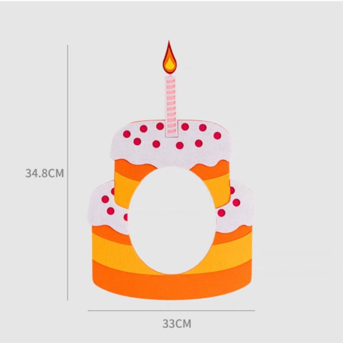 毛毡脸罩头套生日帽派对装饰道具蛋糕礼盒儿童头套帽子自拍装扮