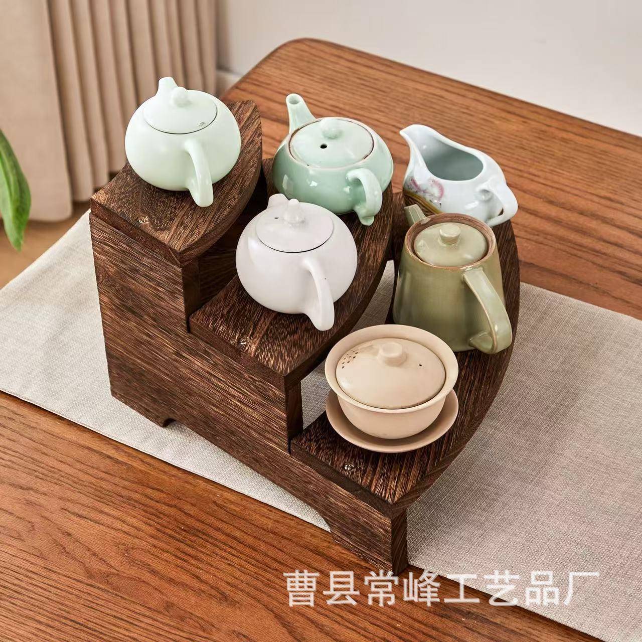 实木阶梯式收纳架桌面多层饰品首饰底座手镯手串展示架收纳置物架