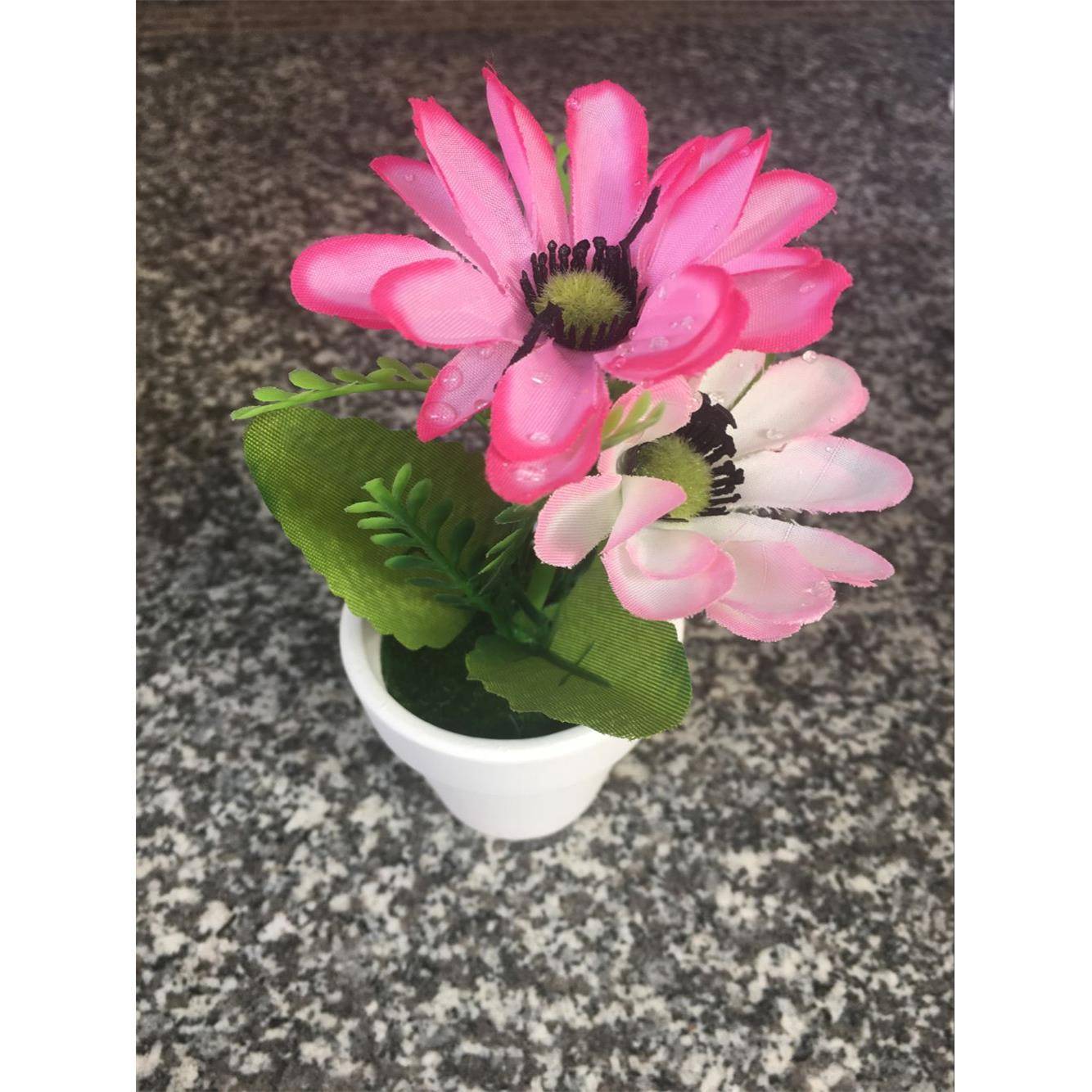 仿真花装饰毛球小盆栽 迷你仿真植物小盆景创意love摆设 情人节