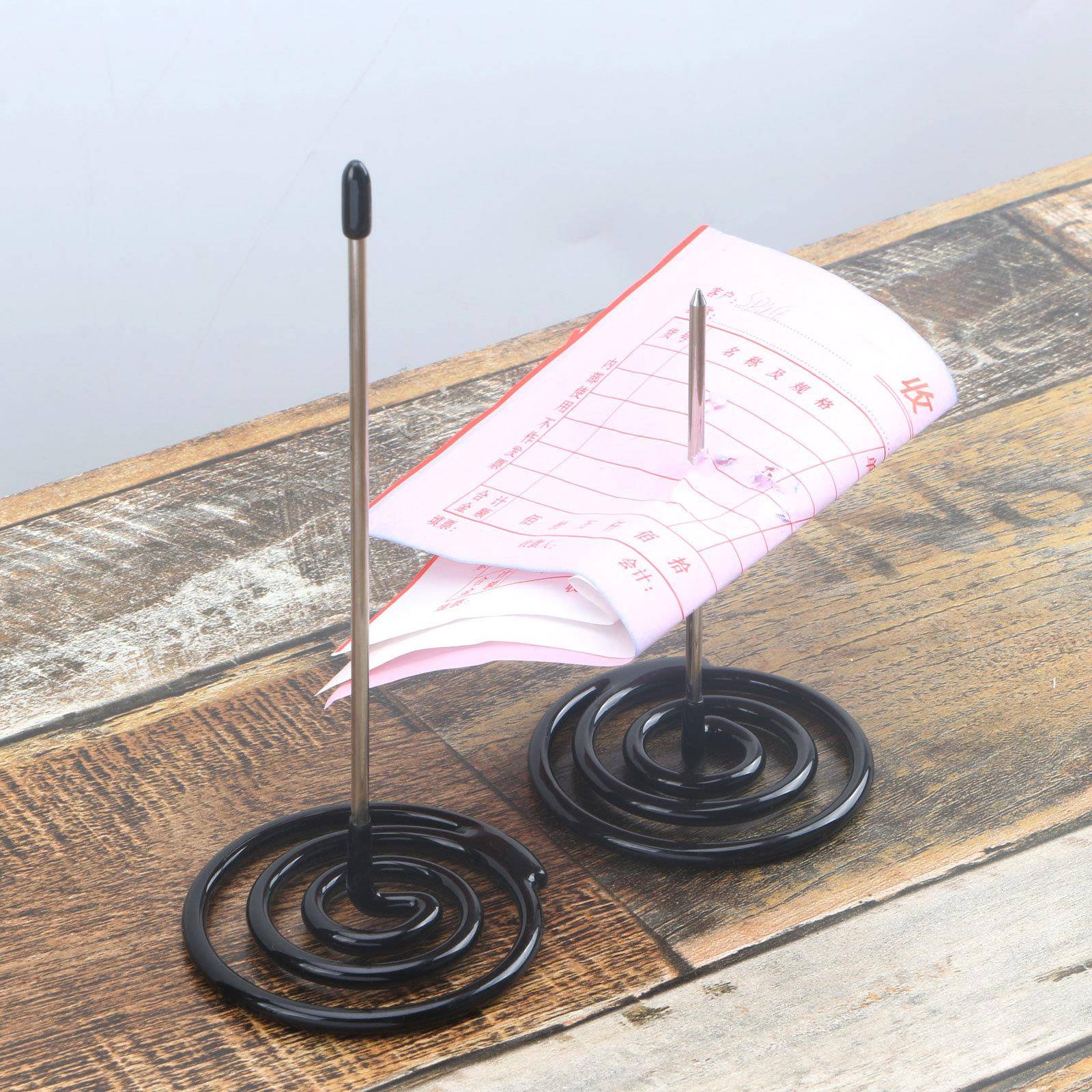 不锈钢吧台菜单外卖插单器一体票据钉传票叉收集座针插厨房奶茶店