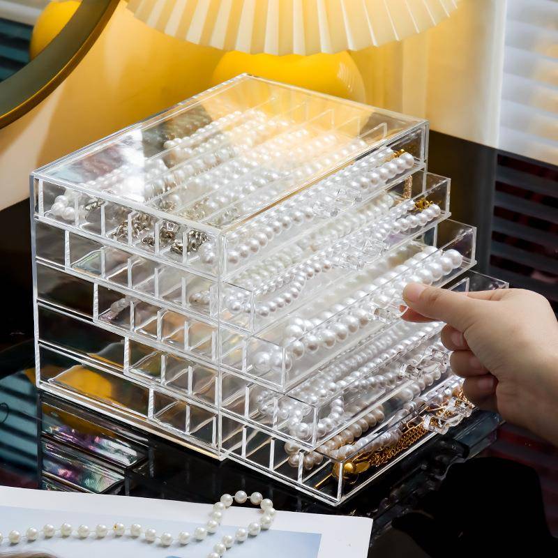 抽屉式珍珠项链收纳盒蛇骨链手链脚链珠宝箱大容量饰品首饰展示盒