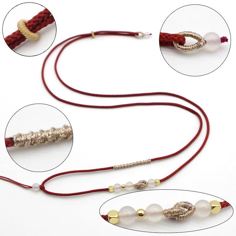 手工编织高货绳红绳配饰饰品项链吊坠挂绳翡翠吊坠绳玉器珠宝绳毛
