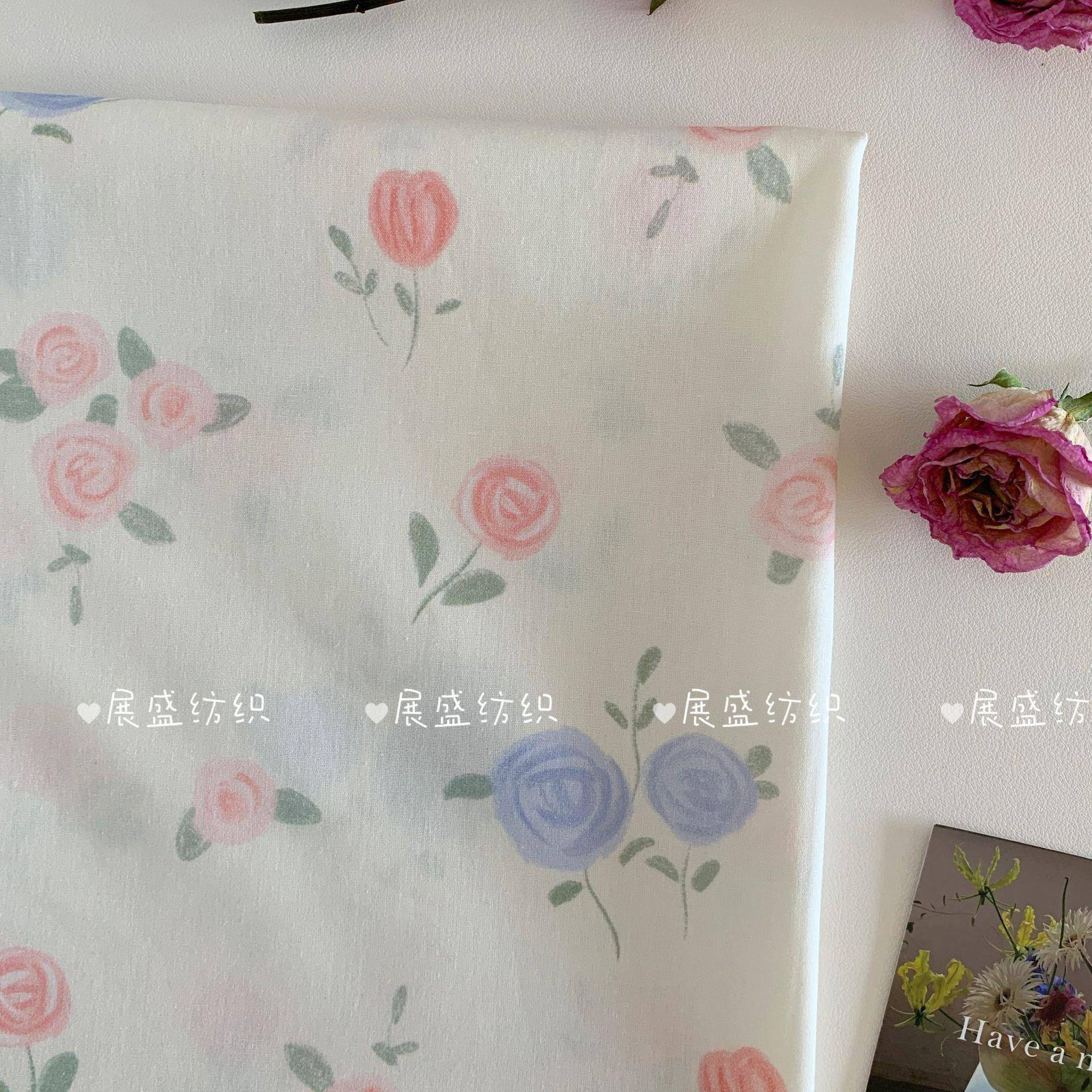 纯棉40支淡雅素雅韩版INS风碎花布料箱包DIY童装家居服女装服装布