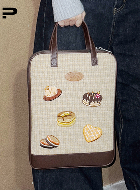 FIREPRINCESS甜品刺绣2025新款笔记本电脑包女适用苹果macbook平板手提内胆包14寸华为联想荣耀16收纳保护套