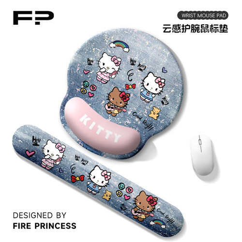 牛仔小猫防滑办公家用护腕键盘