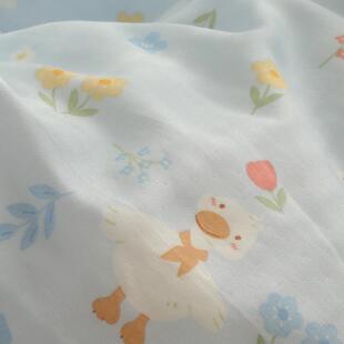 小白鹅儿童床单婴儿双层纱布100全棉纯棉被单单件宿舍单人学生1.5