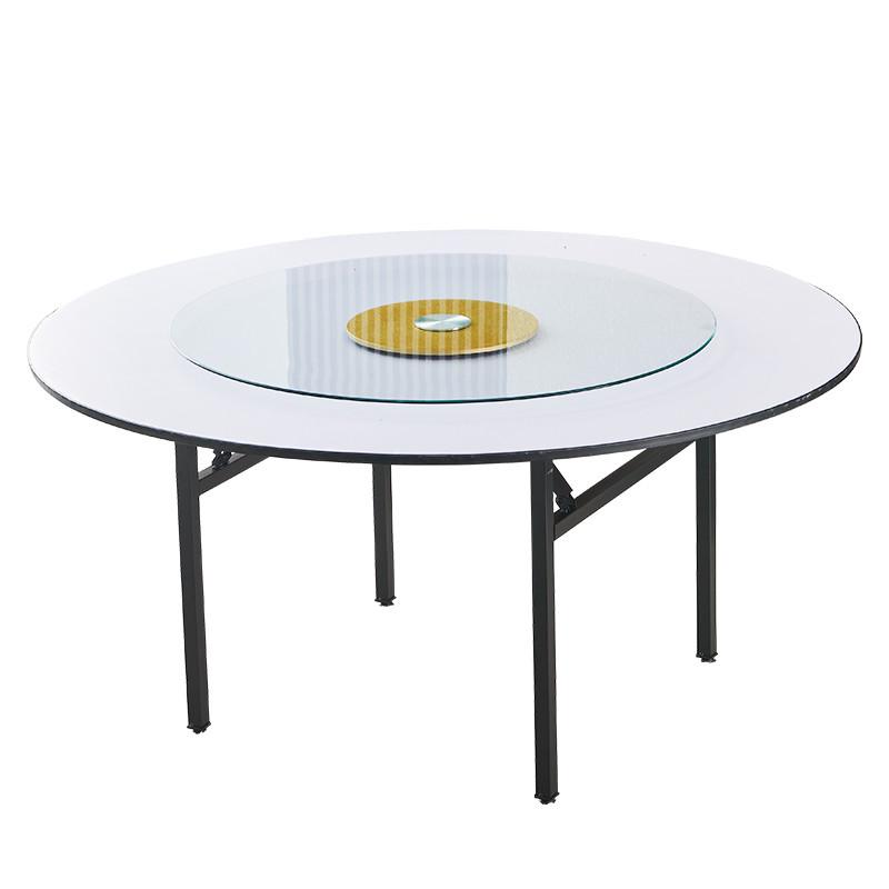 家用简易大圆桌酒店饭店10人15人20圆桌转盘折叠餐桌餐饮店配套人