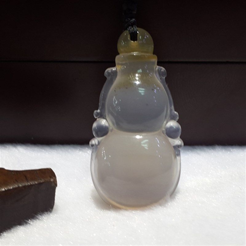 天然翡翠色黄翡冰种玻璃种紫罗兰葫芦子孙万代挂件吊坠 招财男女