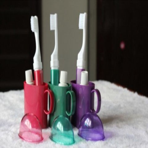 旅行牙具便携套装迷你折叠牙刷牙膏漱口杯环保又卫生旅游方便包邮