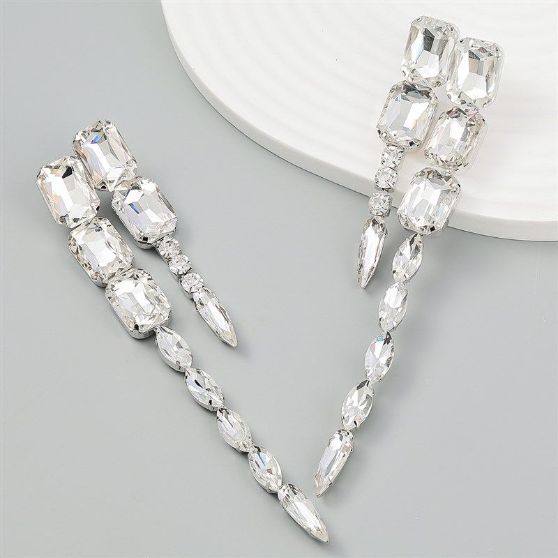 重工款欧美夸张镶钻耳环少女网红INS 风耳针气质耳饰时尚跨境