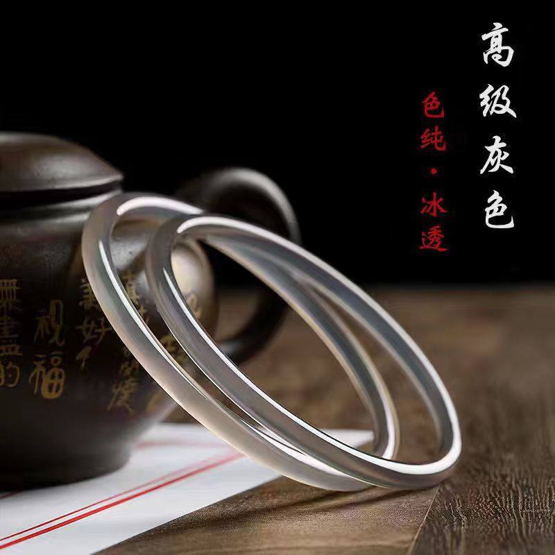 天然玉髓叮当镯镯4MM细款简约少女美人镯叮当手镯玉石线镯