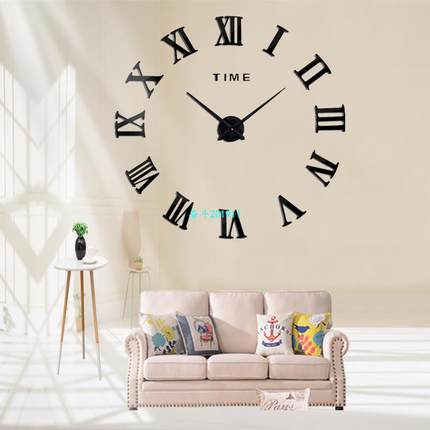 New fashion 3D Big size Digital Beautiful Wall Clock New Bla