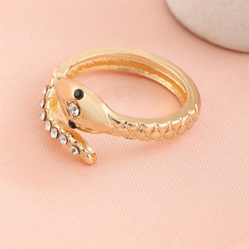 欧美简约个性蛇戒指复古合金电镀蛇形关节戒指女配饰首饰气质