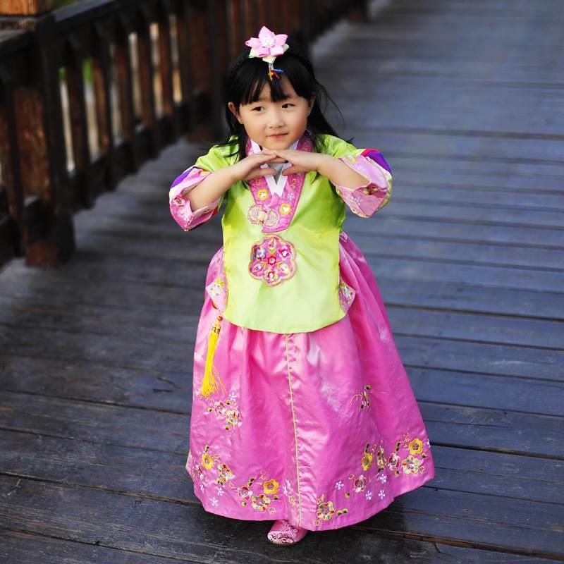 l仓演出表演韩童国旅清游儿童服大长今女礼服裙朝韩鲜民族传统服