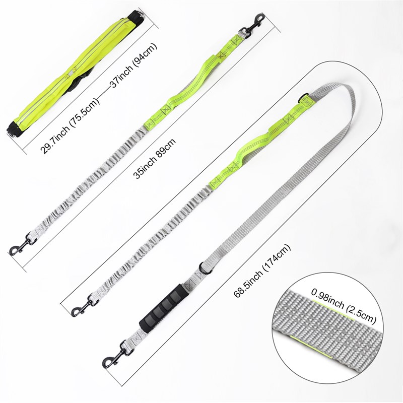 Dog Leash Double Leashes Running Walking Elasticity Hand Fre