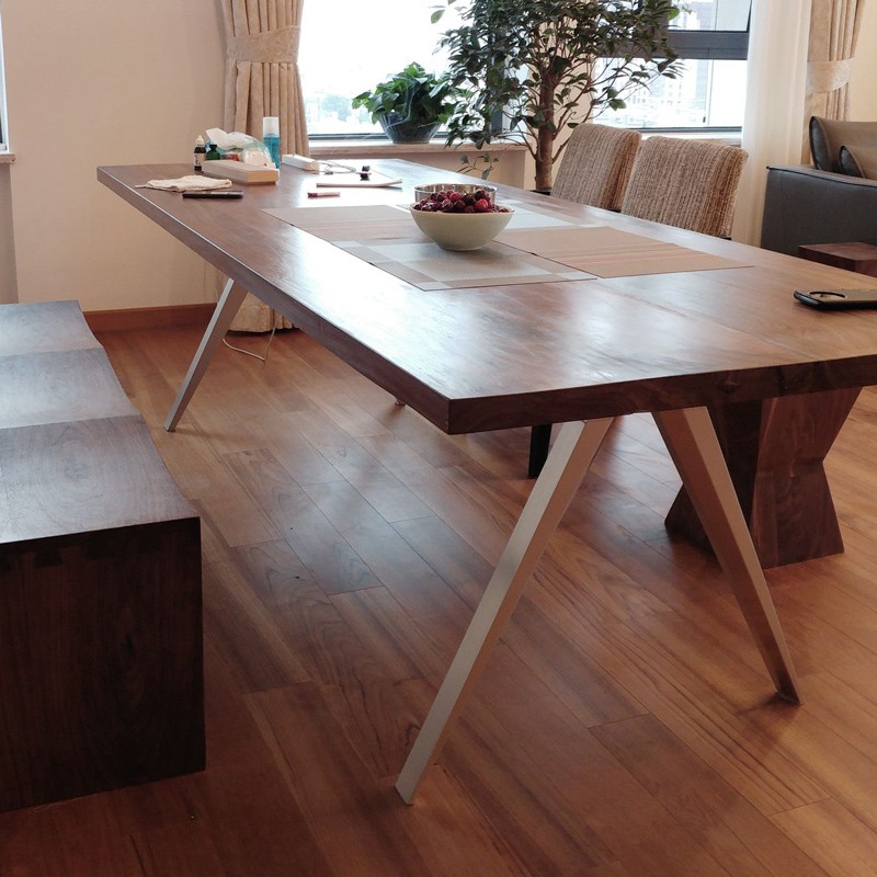 指尖森林黑胡桃木桌面板吧台桌家用原木桌子台面板实木板材木板子