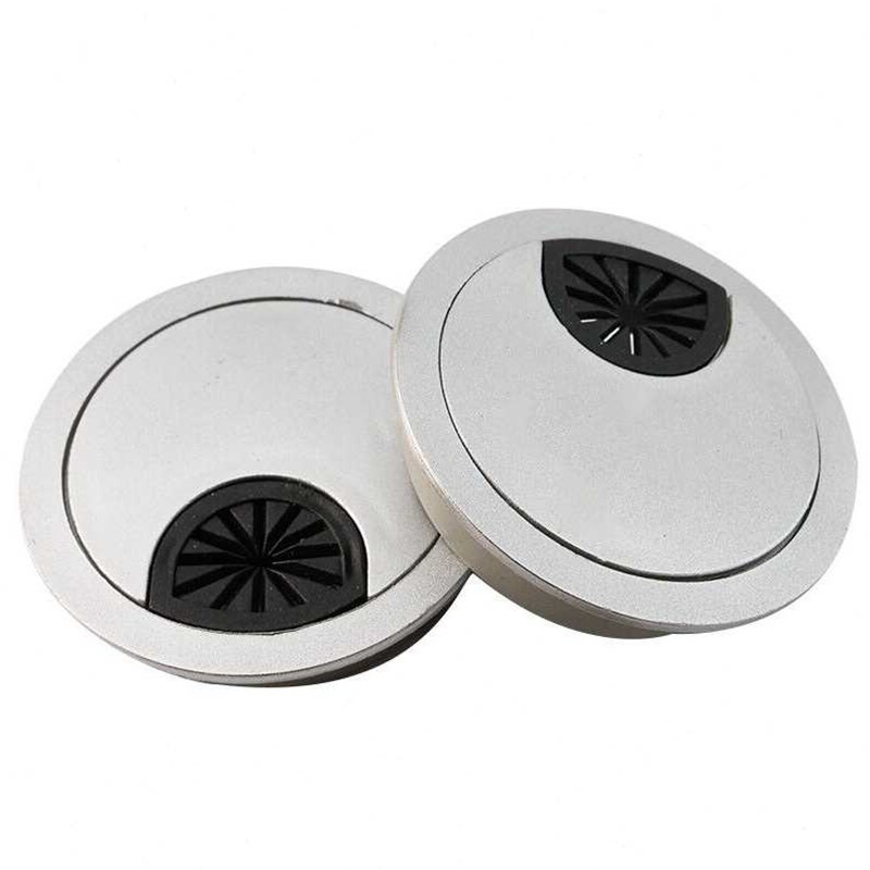 冰禹BYyc21沙银ABS塑料桌洞盖板走理线盒桌面走理线盒线孔盖穿线