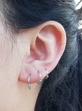 极速2PCS /Pack Surgical Steel Captive Bead Ring Ear Hoop Nos