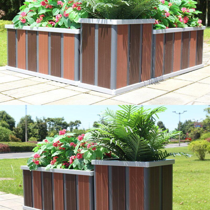 铝合金户外花箱花坛组合铁艺定做花槽市政道路公园花卉绿植种植箱