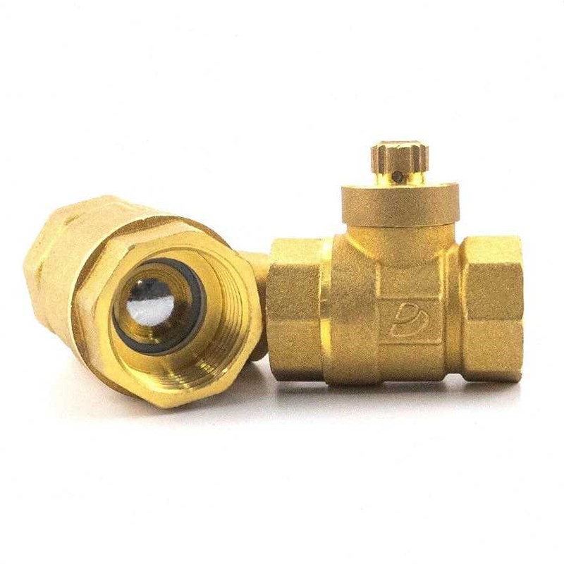 冰禹BYyc183防盗锁闭黄铜球阀梅花锁闭阀自来水手动磁性锁闭阀DN