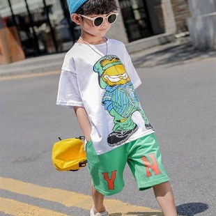 4-14Y Fashion Summer Teenage Boy Clothes Boys T-Shirt Shorts