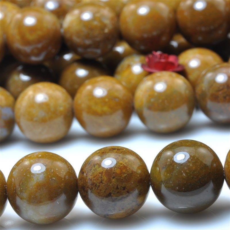 金丝玛瑙天然散珠宝首饰品光面圆珠手錬DIY材料项链女手串珠子