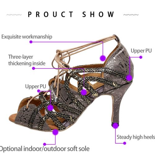 Elegant Jazz Salsa Outdoor Indoor Standard Latin Dance Shoes