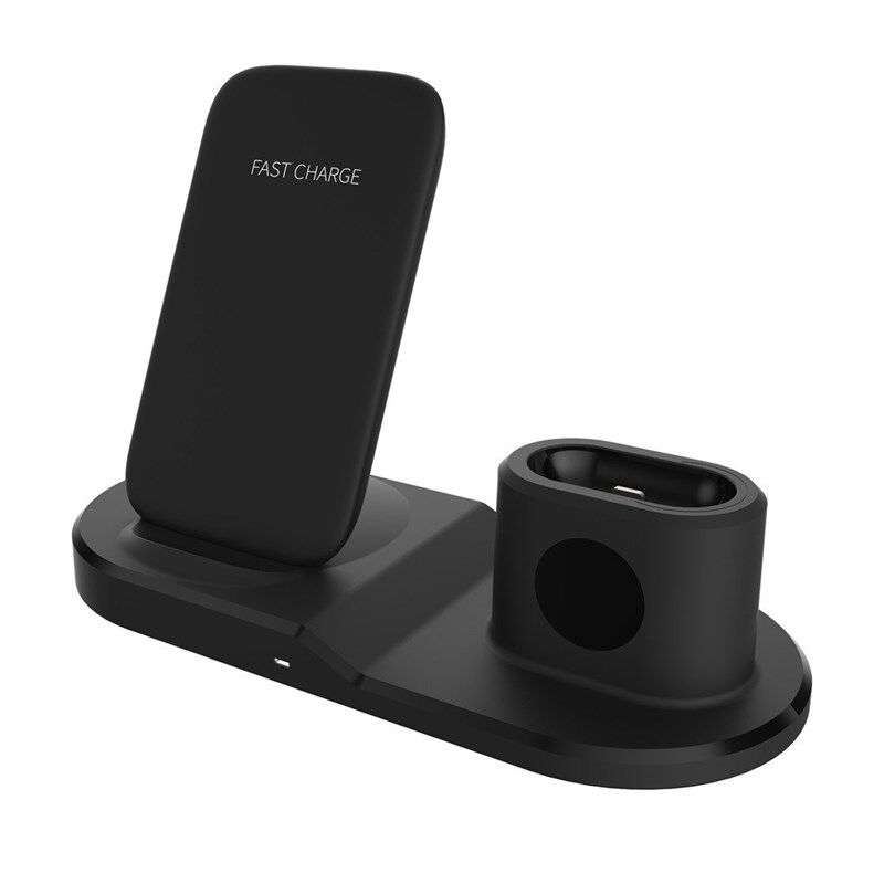 10W Qi Fast Wireless Charger Stand 3 in 1Charging Dock Stat
