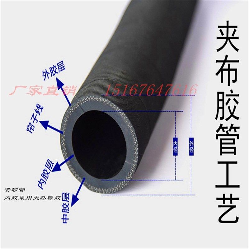 黑色夹布橡胶管 管 软8 耐高v温黑胶管耐磨 耐压22 2管水40 42