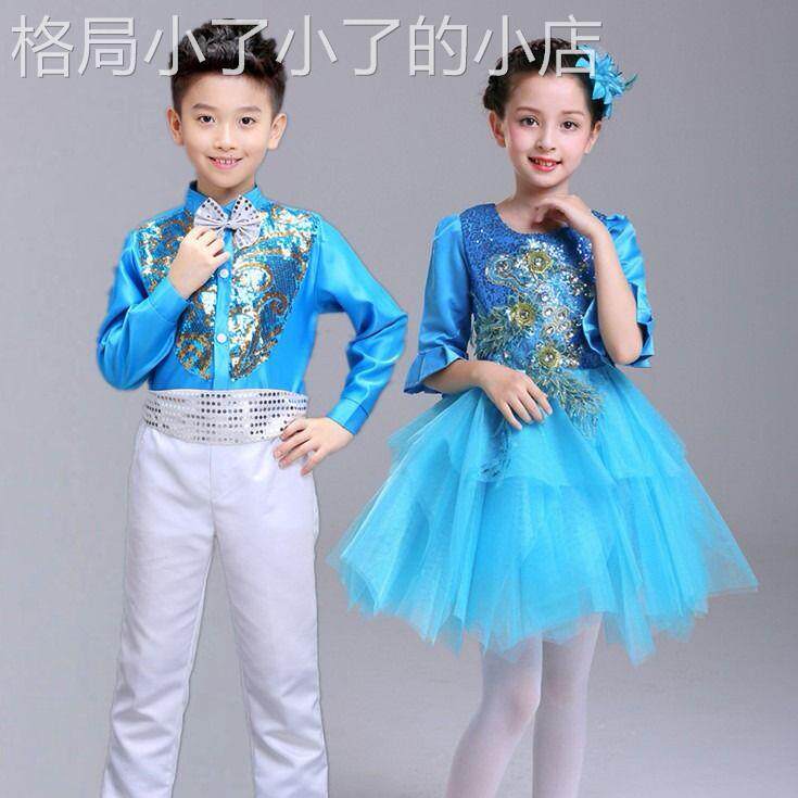 六一小学生合唱团表演服装女童主持人礼服儿童合唱服演出服四季