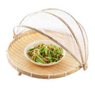 Hand-Woven Food Serving Tent Basket Tray Fruit Vegetable